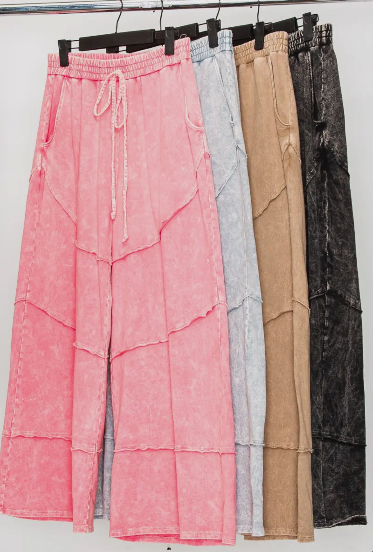 Mocha Wash Wide Terry Pants