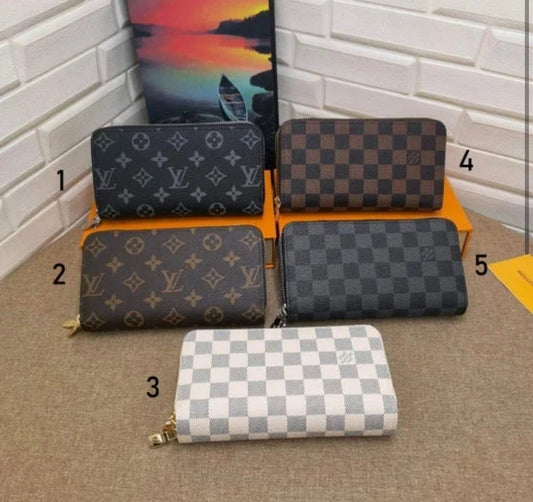 L V Double Zip Wallet