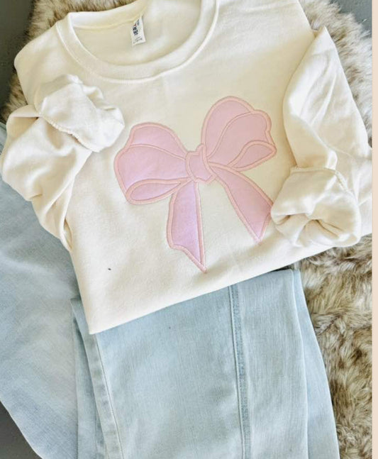 Bow Embroidered Sweatshirt