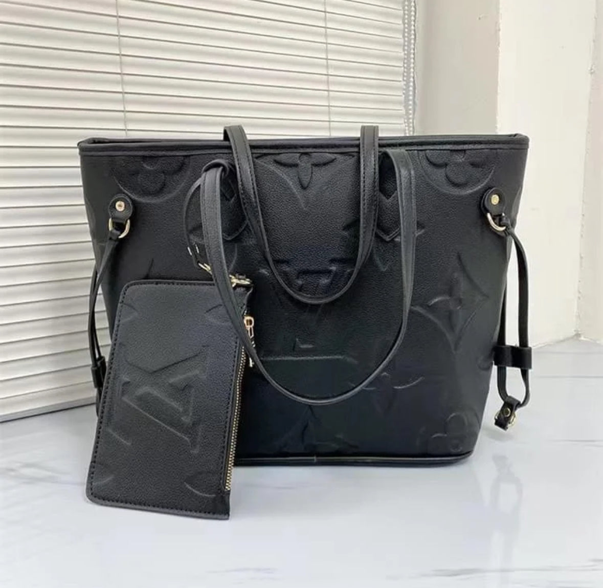 Black Embossed LV