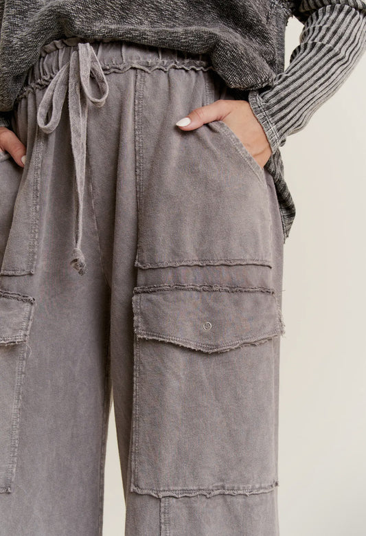 Mineralwash Wide Leg Pants