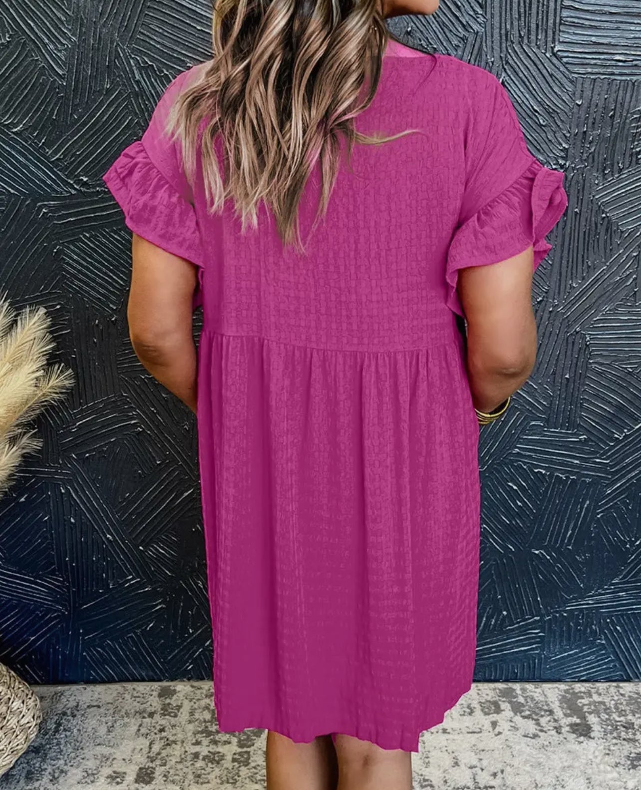 Ruffle Short Sleeve Mini Dress