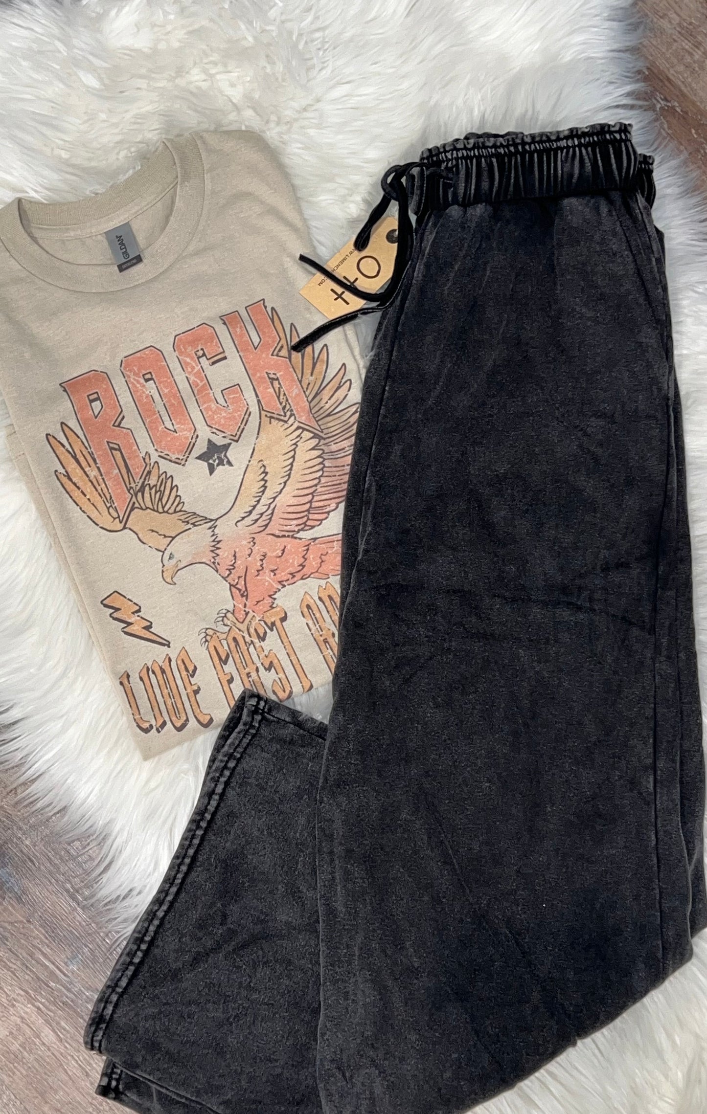 Mineral Wash Wide Pants